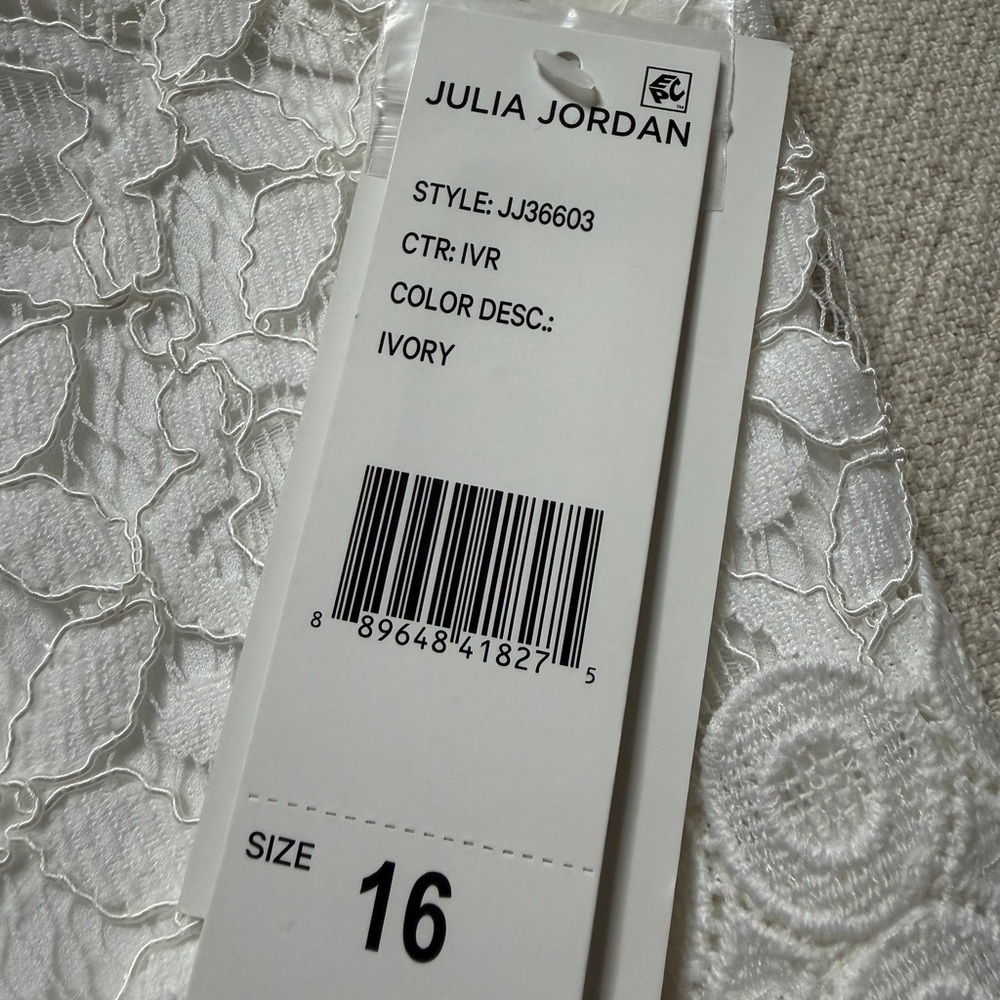 NEW Julia Jordan White Lace Mock Neck Easter Sunday Dress 16 - Picture 7 of 12